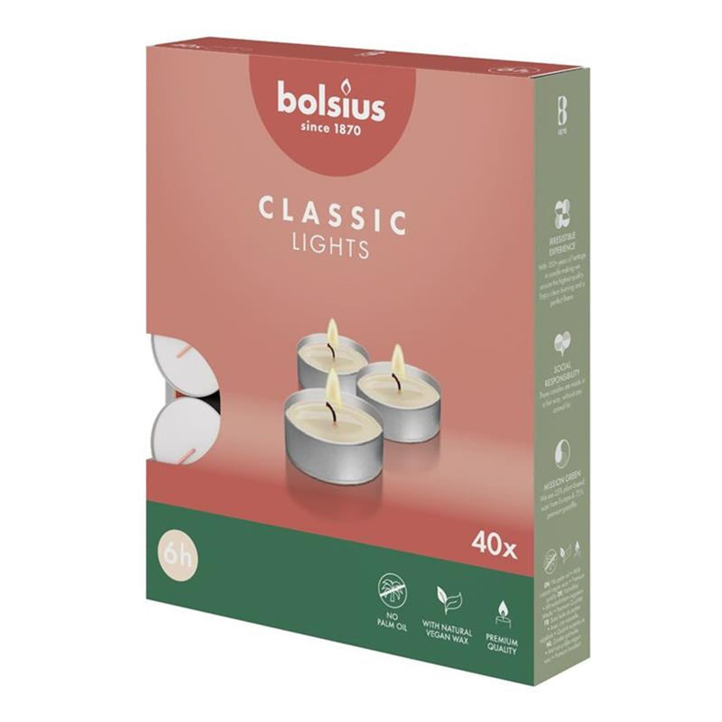 Bolsius waxinelicht 6 uur doos a 40st