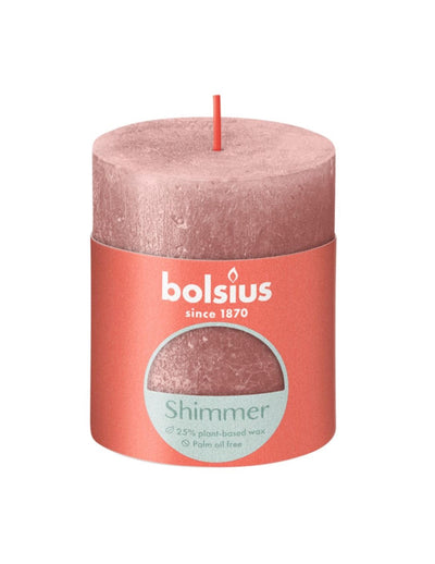 Bolsius rustiek stompkaars 80 68 pink
