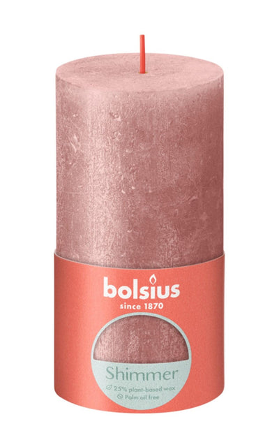 Bolsius rustiek stompkaars 130 68 pink