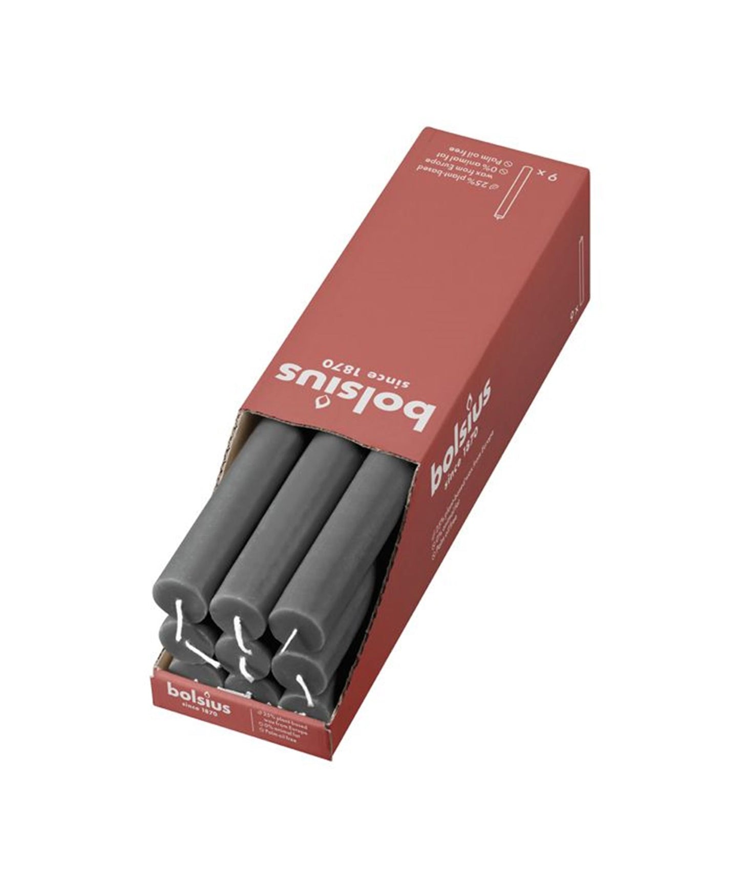 Bolsius rustiek tafelkaars grijs