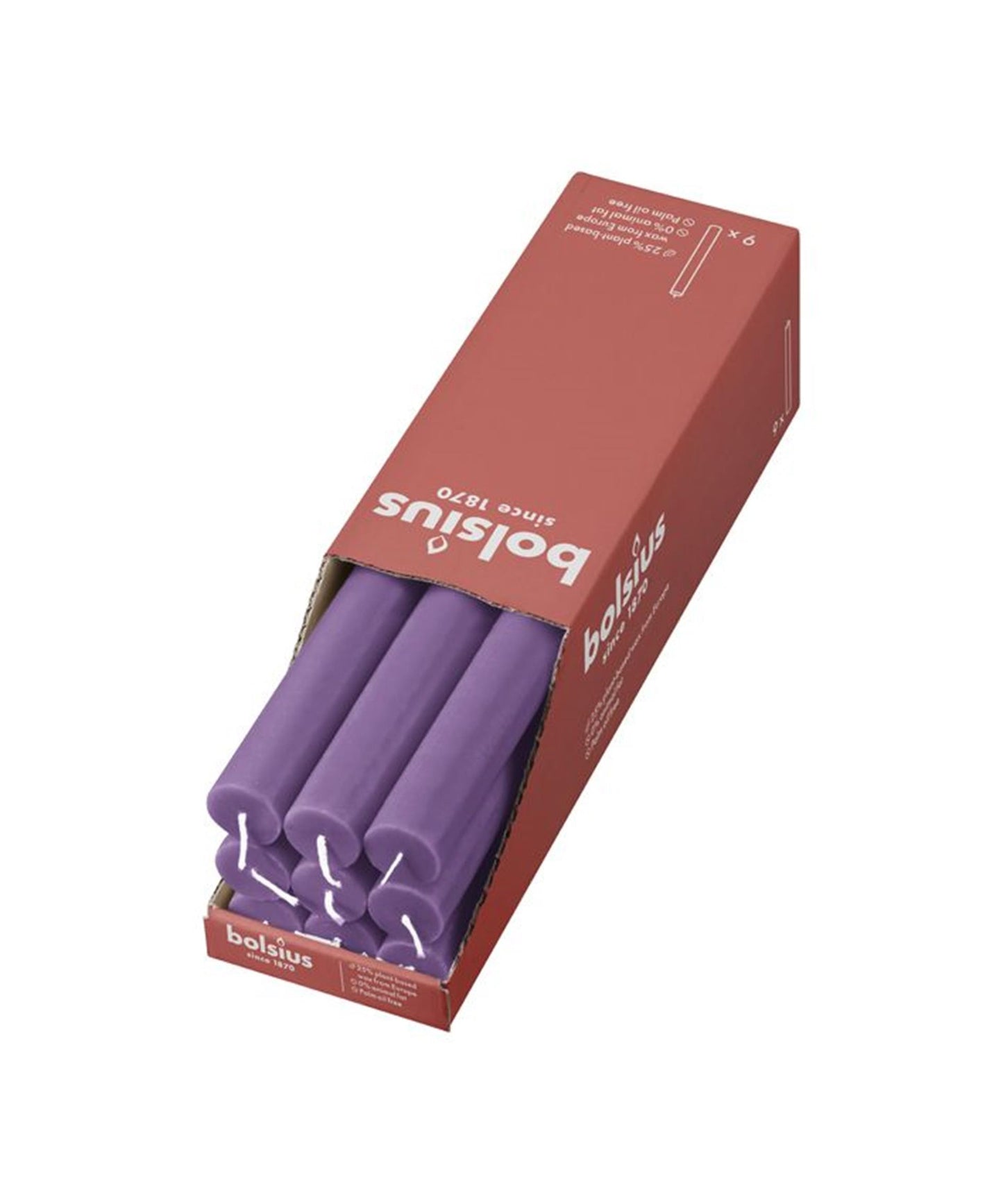 Bolsius rustiek tafelkaars violet