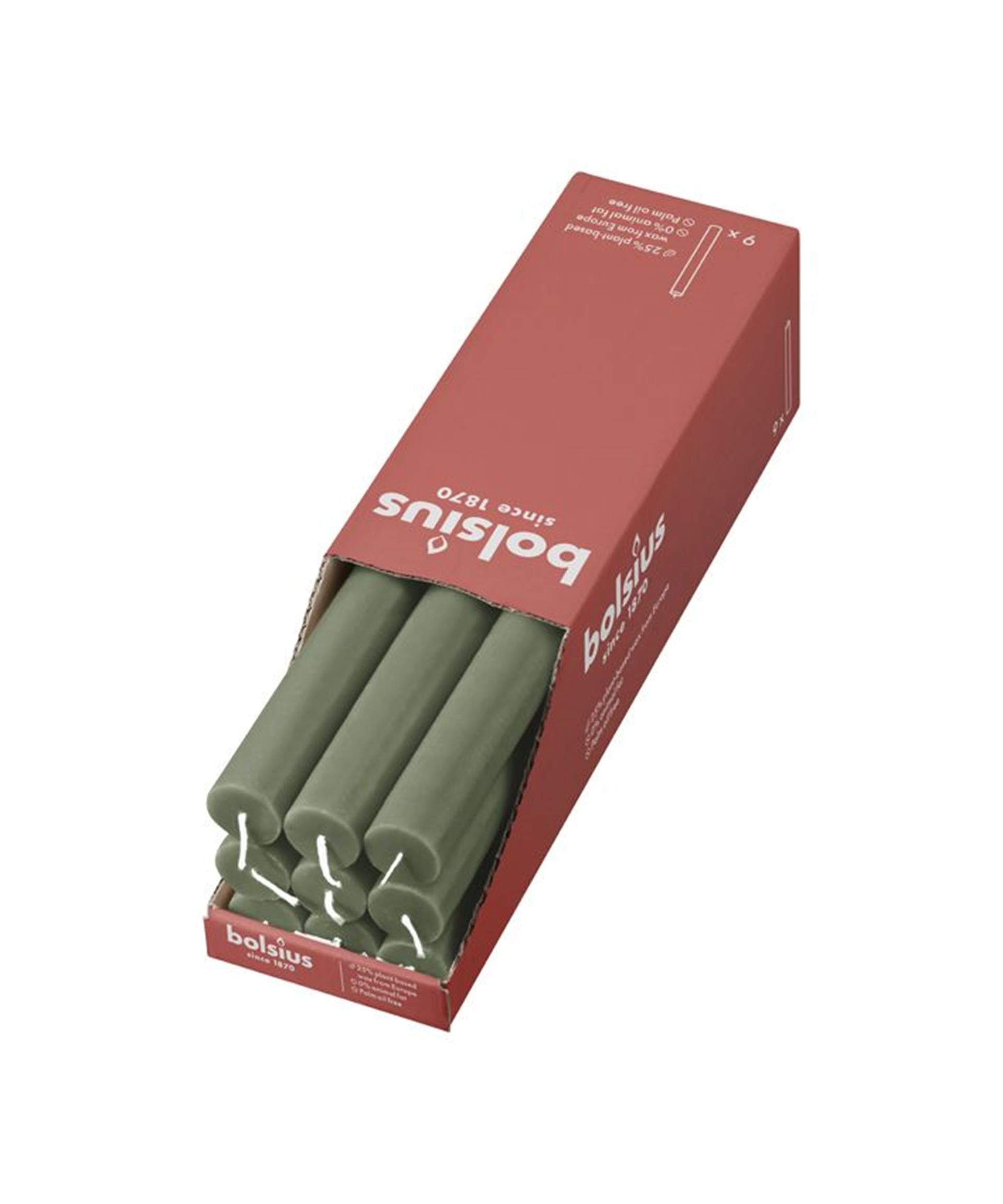 Bolsius rustiek tafelkaars fresh olive 270 23mm