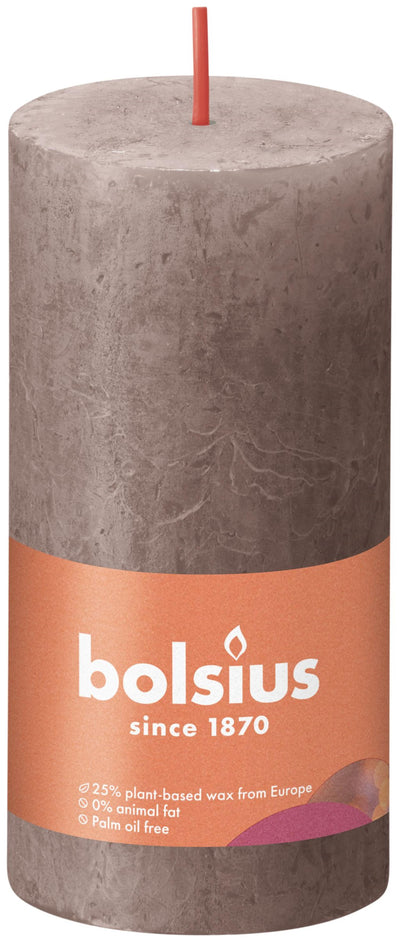 Bolsius rustiek stompkaars 100 50 taupe