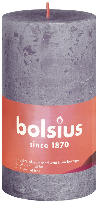 Bolsius rustiek stompkaars 100 50 paars