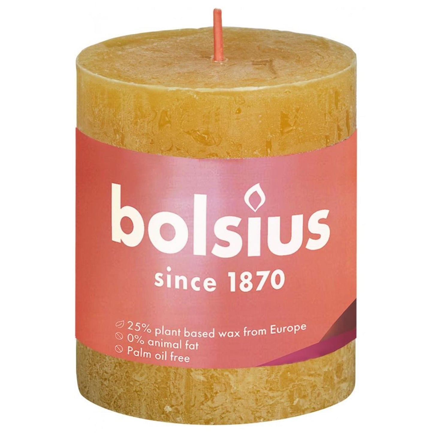 Bolsius rustiek stompkaars shine collection 80 68 honeycomb yellow ( honingraat geel )