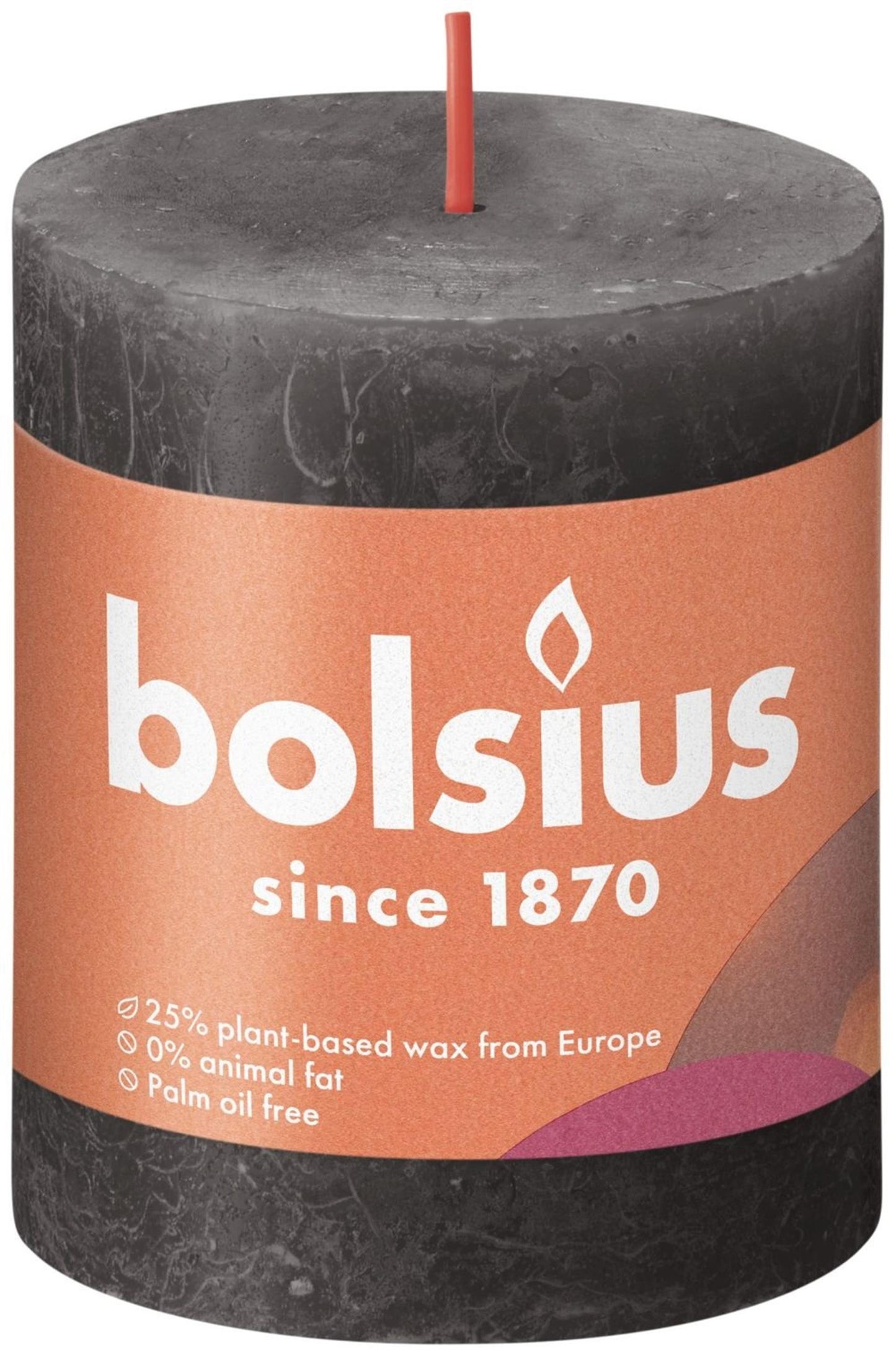 Bolsius rustiek stompkaars 80 68 stormy grey-stormgrijs