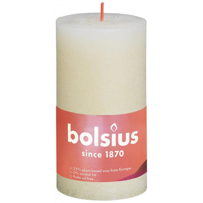 Bolsius shine collection rustiek stompkaars 130 68 soft pearl- zacht parel