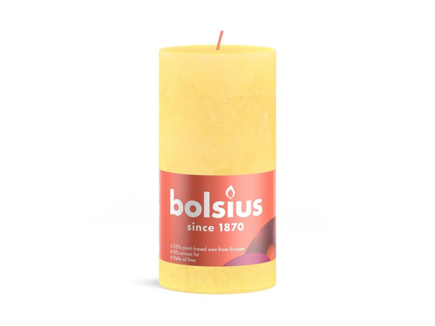 Bolsius shine collection rustiek stompkaars 130 68 sunny yellow