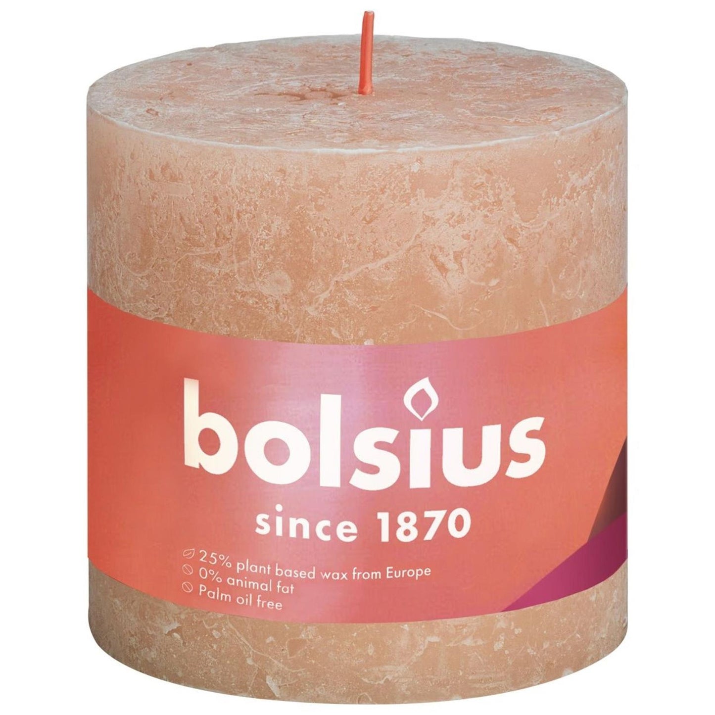 Bolsius rustiek stompkaars 100 100 roze