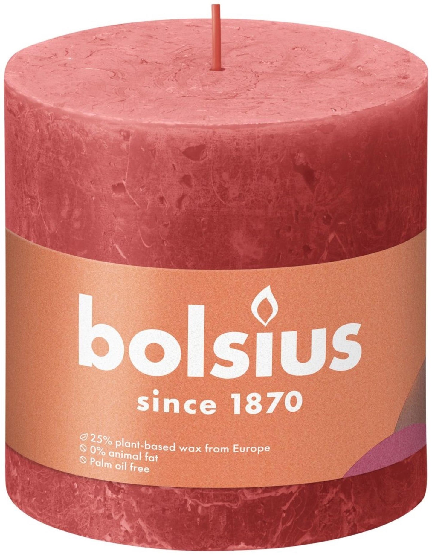 Bolsius rustiek stompkaars 100 100 pink