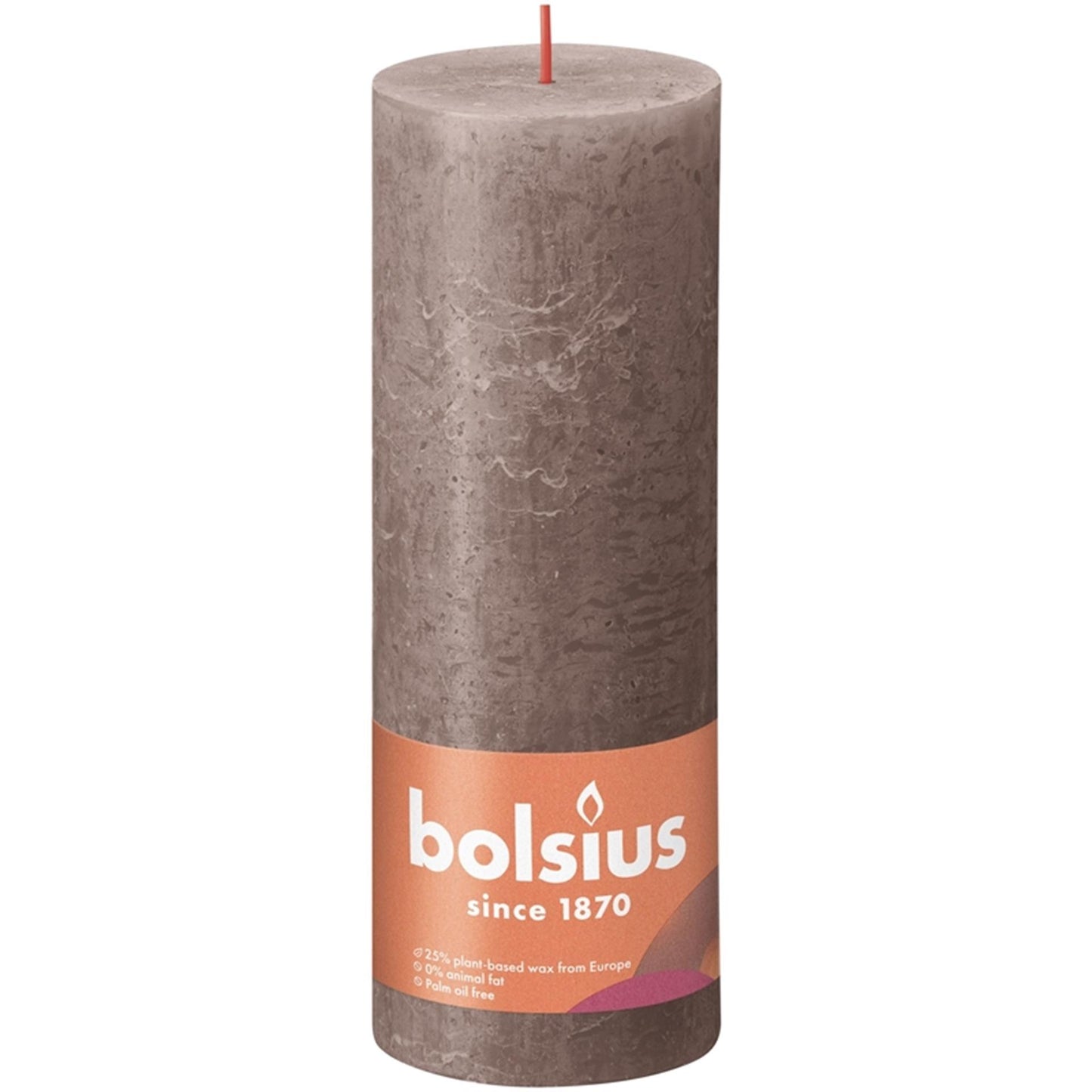 Bolsius shine collection rustiek stompkaars 190 68 rustic taupe
