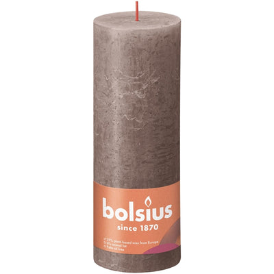 Bolsius rustiek stompkaars 190 68 taupe