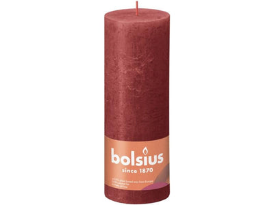 Bolsius shine collection rustiek stompkaars 190 68 delicate red - delicaat rood