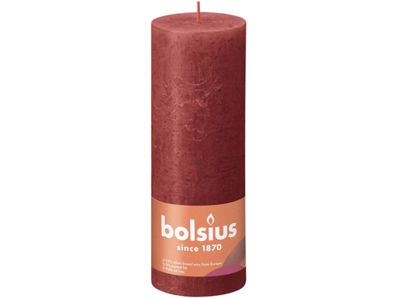 Bolsius rustiek stompkaars 190 68 rood