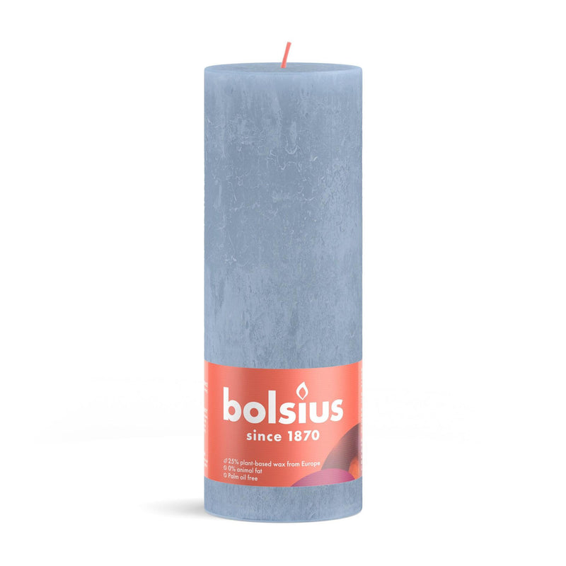 Bolsius rustiekkaars 190 68 lucht blauw