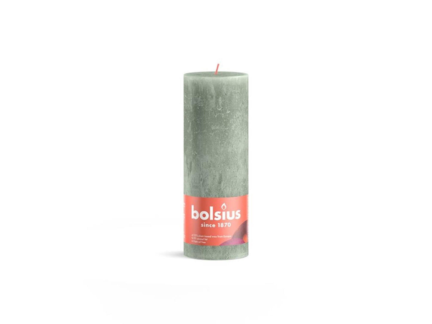 Bolsius shine collection rustiek stompkaars 190 68 jade green-jadegroen