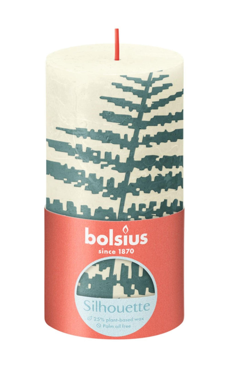 Bolsius rustiek kaars 130 68 bladmotief