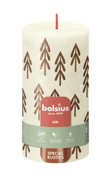 Bolsius rustiek printed stompkaars 130 68 soft pearl - afbeelding 1