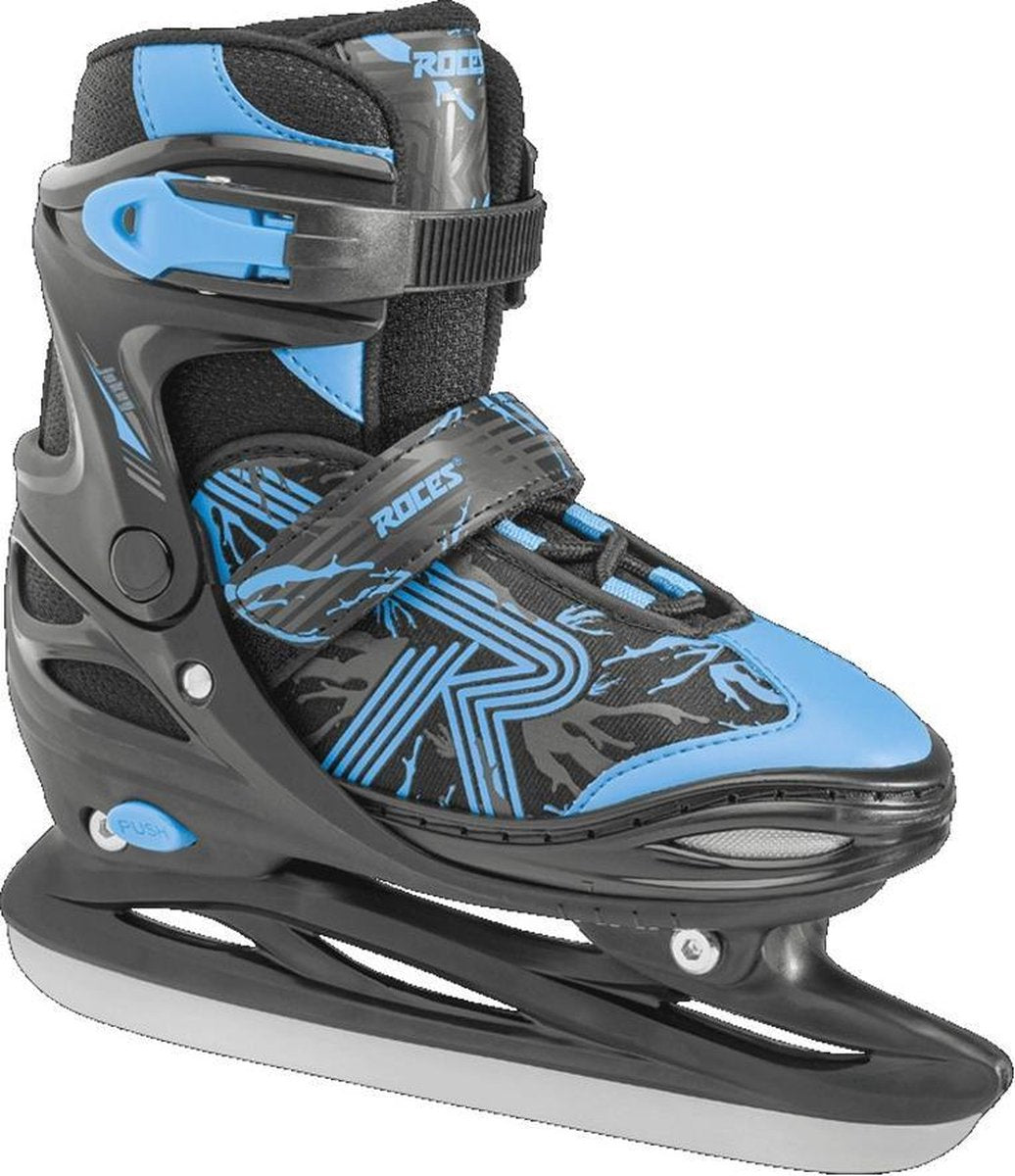 Roces - jokey ice 3.0 - ijshockeyschaatsen - schaatsen kinderen - zwart blauw - verstelbaar 4 maten comfort warmvoering - maat 30-33