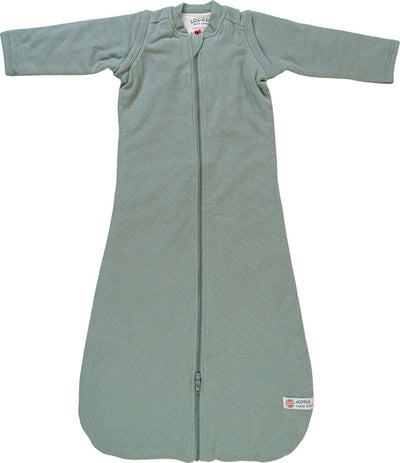 Lodger hopper - baby slaapzak winter met afritsbare mouwen - 98cm - 3.3 tog - autostoel - groen - winterslaapzak