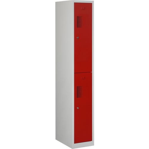 Garderobekast nh 180-1.2 grijs, rood 300 x 500 x 1.800 mm