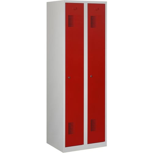 Garderobekast nh 180-2.2 grijs, rood 600 x 500 x 1.800 mm