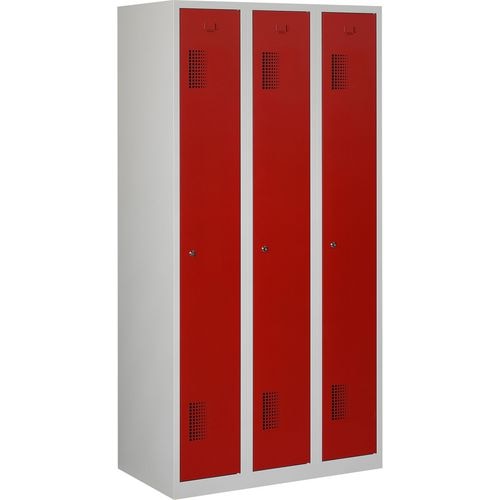 Garderobekast nh 180-3.3 grijs, rood 900 x 500 x 1.800 mm
