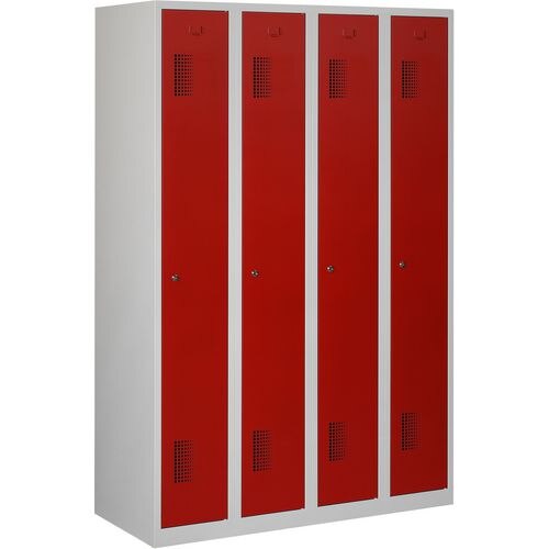 Garderobekast nh 180-4.4 grijs, rood 1.200 x 500 x 1.800 mm