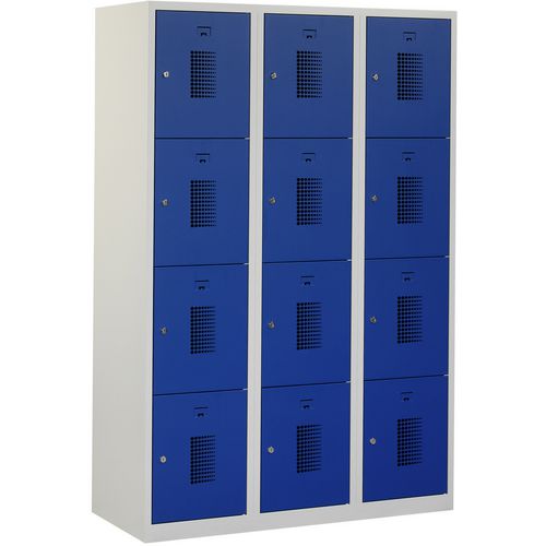 Locker nht 180-3.12 grijs, blauw 1.200 x 500 x 1.800 mm
