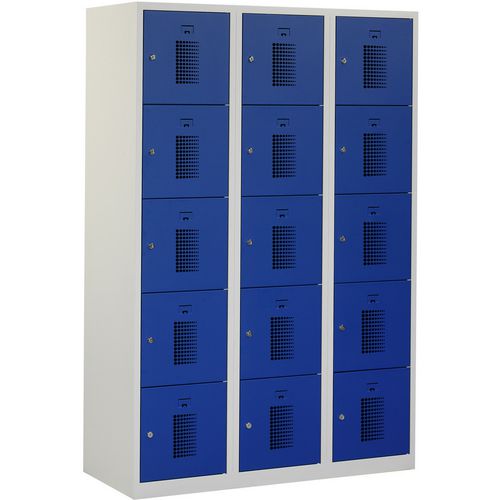 Locker nht 180-3.15 grijs, blauw 1.200 x 500 x 1.800 mm