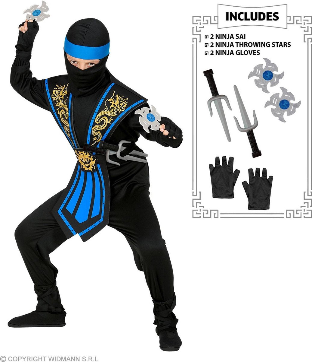 Finidi ninja pak kinderen kombat blauw