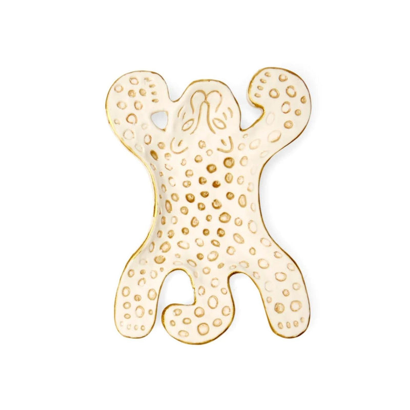 Kikkerland decoratie schaal luipaard wit 13 cm | 16 stuks