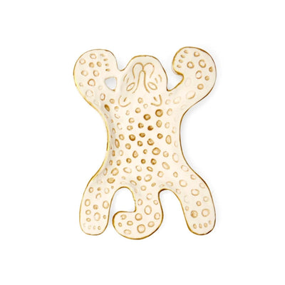 Kikkerland decoratie schaal luipaard wit 13cm