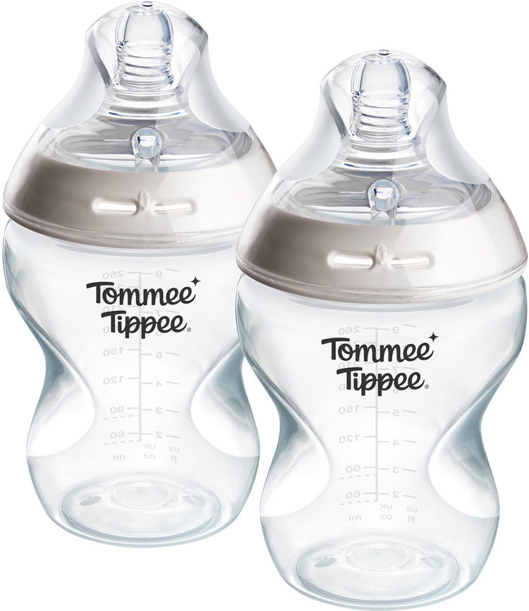 Tommee tippee natural start babyflessen - set van 2 x 260ml baby flessen - lage toevoersnelheid - 0m+