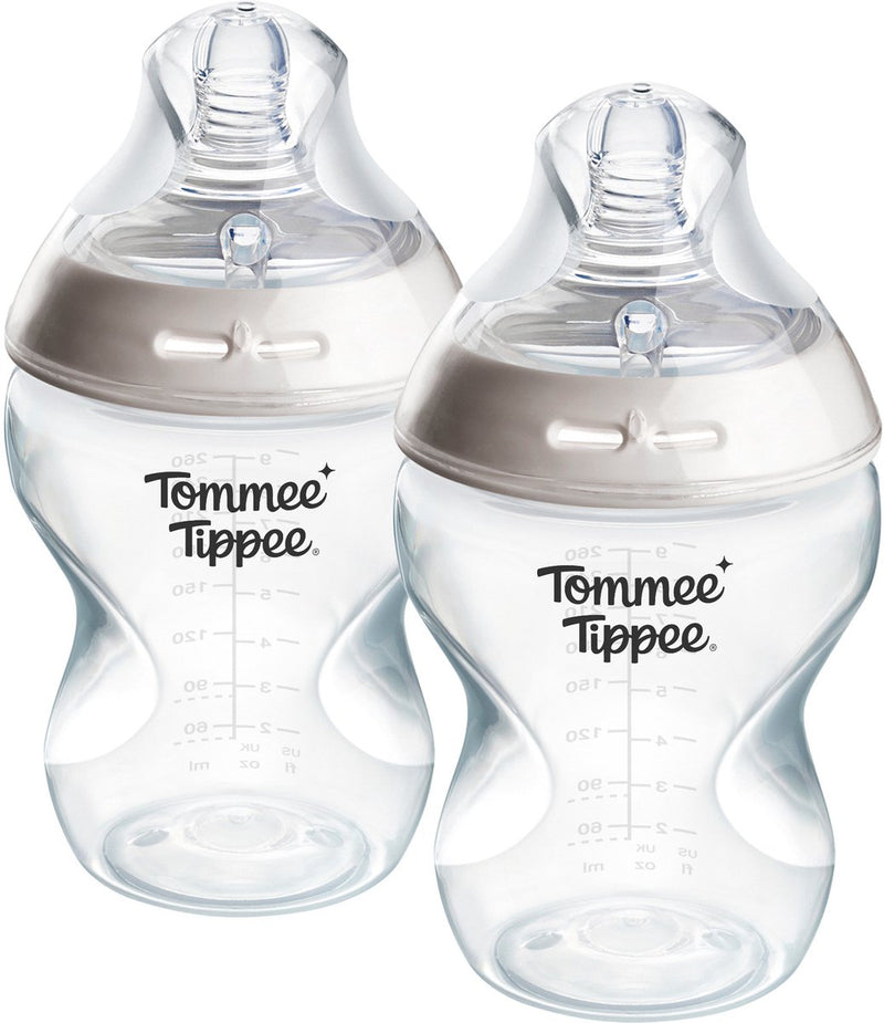 Tommee tippee natural start babyflessen - set van 2 x 260ml baby flessen - lage toevoersnelheid - 0m+