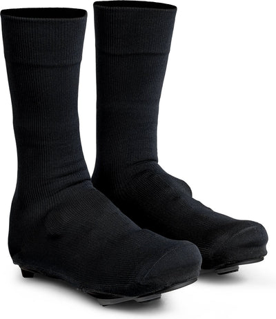 Gripgrab - flandrien knitted waterproof wielren overschoenen waterdichte gebreide race fiets overschoenen - unisex - zwart - maat xl (45-47)
