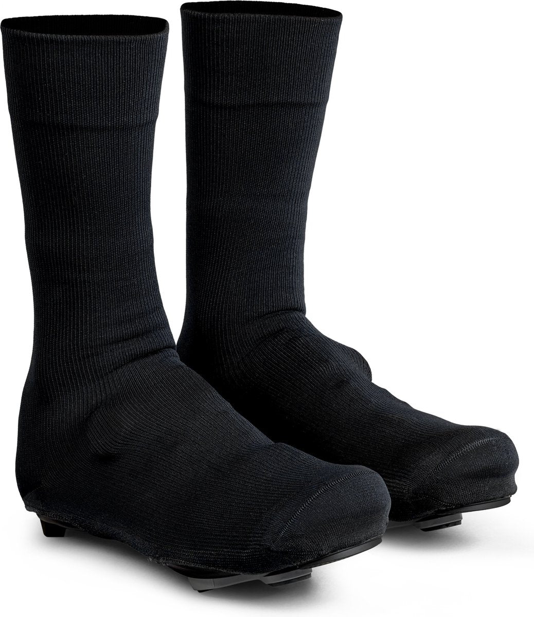 Gripgrab - flandrien knitted waterproof wielren overschoenen waterdichte gebreide race fiets overschoenen - unisex - zwart - maat m (39-41)
