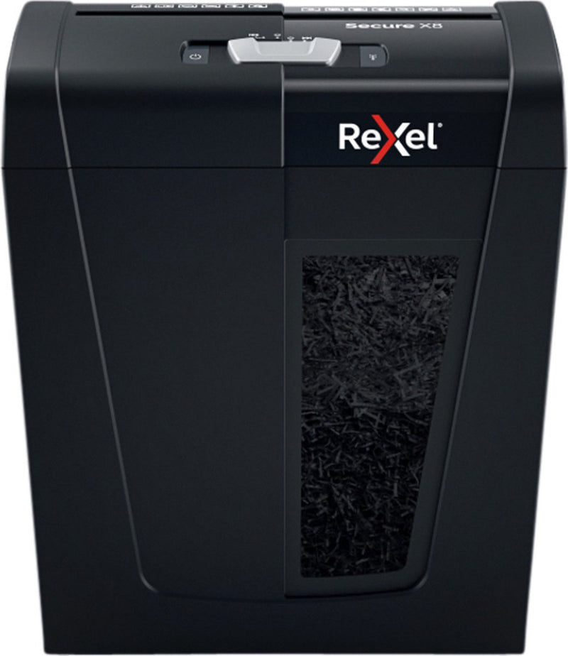 Rexel secure x8 stille papierversnipperaar - p4 snippers - tot 8 vel - 14l - zwart