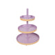 Etagere metaal, 3 laags, ø25*h35cm, coral lilac | 2 stuks