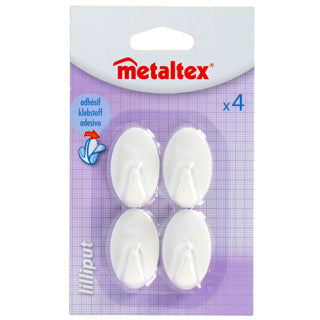 Metaltex plakhaken 4 stuks klein | 10 stuks