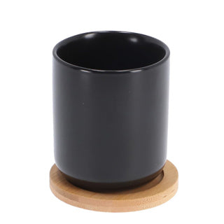 Bredemeijer theemok umea 200ml zwart en onderzetter set 2