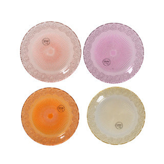 Ontbijtbord glas 18 cm 4 assorti | 4 stuks