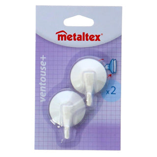 Metaltex haken met zuignap 2 stuks wit