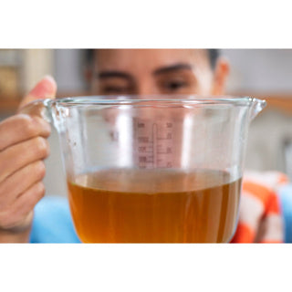 Mepal glas maatbeker met deksel chef it - 1 l - maataanduiding - vaatwasmachine-. magnetron- en ovenbestendig - bakspullen - chalk