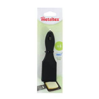 Metaltex gourmetspatels 14 cm 6 stuks zwart nylon
