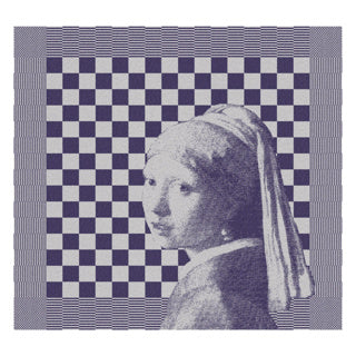 Ddddd theedoek girl with a pearl 60 x 65 blue | 6 stuks