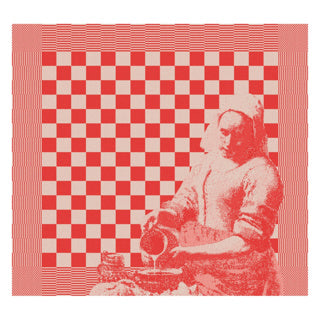 Ddddd theedoek milk maid 60 x 65 red | 6 stuks