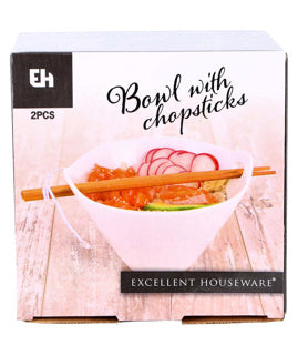 No brand schaal met eetstokjes porselein | 3 stuks