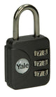 Yale 1018566 - bagage-cijferhangslot grijs yp1 28 121 1g 28mm | 6 stuks