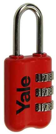Yale 1018570 - bagage-cijferhangslot rood yp2 23 128 1r 23mm | 6 stuks - afbeelding 1